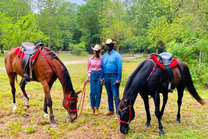 a man riding a horse